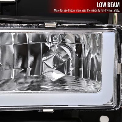 1994-1998 GMC C10/Sierra/Suburban/Yukon Headlights LED &Corner Lights Chrome