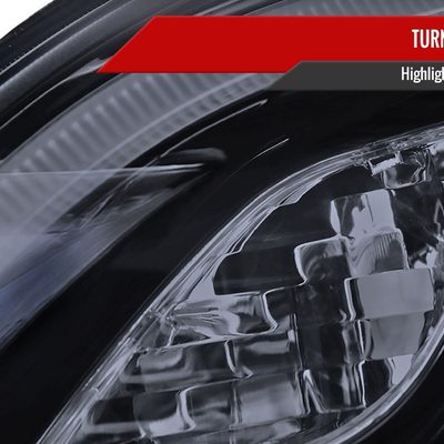 2007-2011 Honda CR-V LED Bar Projector Headlights Glossy Black/Smoke Lens