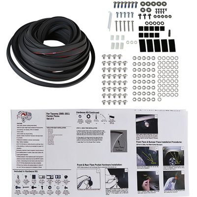 2005-2011 Toyota Tacoma Fleetside 6" Long Bed Smooth Rivet Style Fender Flares
