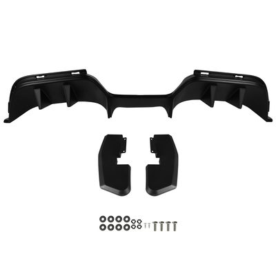 2015-2017 Ford Mustang Black R Style Rear Diffuser w/ Side Valance Panels