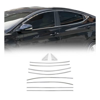 2011-2016 Hyundai Elantra Window Molding Trim Streamer Stainless Steel Silver 10 Pcs