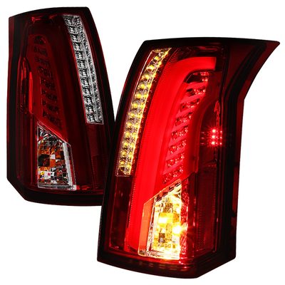 2003-2007 Cadillac CTS LED Tail Lights Chrome Housing/Red Smoke Lens