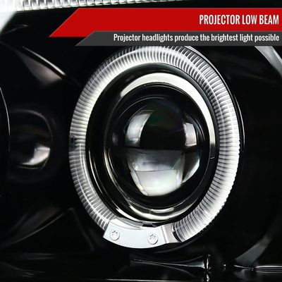 1997-2004 Ford F-150 / Expedition Dual Halo Projector Headlights Jet Black