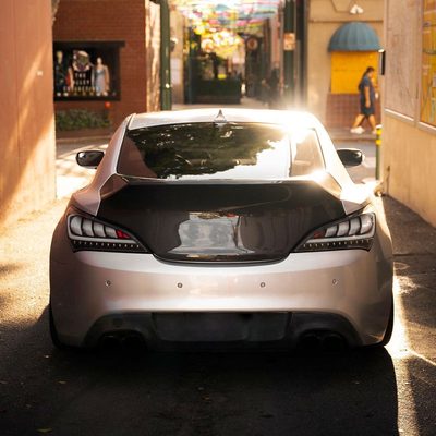 2010-2016 Hyundai Genesis Coupe White Bar LED Tail Lights Matt Black/Clear