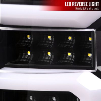 2007-2013 Chevy Silverado 1500 2500HD/3500HD LED Tail Lights White Bar Black