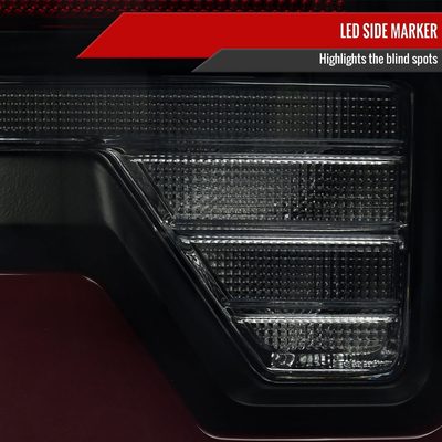 2002-2006 Dodge RAM 1500/2500/3500 Red LED Bar Tail Lights Matte Black/Smoke