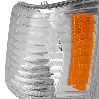 1993-1998 Jeep Grand Cherokee Corner Lights w/ Amber Reflectors Chrome/Clear