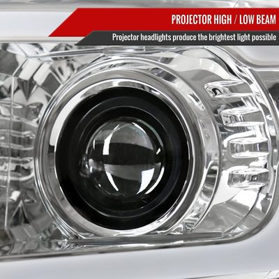 2005-2011 Toyota Tacoma LED Bar Projector Headlights Chrome/Clear Lens