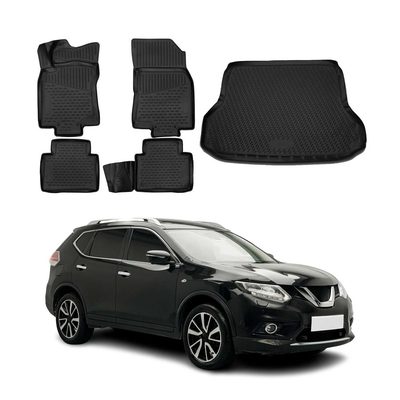 2014-2020 Nissan Rogue Floor Mats & Cargo Liner Full Set All Weather Black