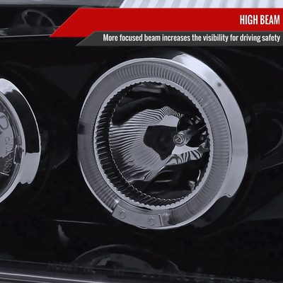 2005-2007 Dodge Magnum Dual Halo Projector Headlights Glossy Black/Smoke Lens