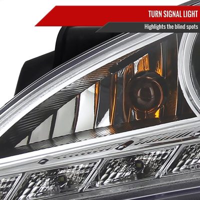 2010-2012 Hyundai Genesis Coupe Projector Headlights SMD LED Light Chrome