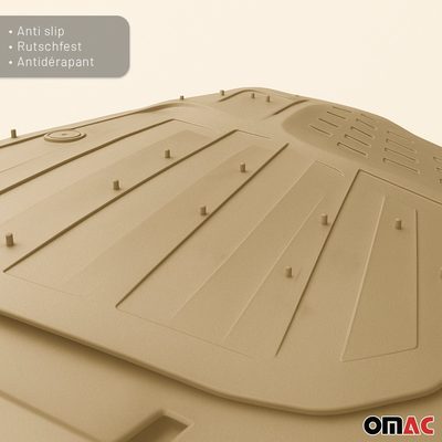 VW Heavy Duty Trim to fit Floor Mats Liner Tan All Weather 4Pcs