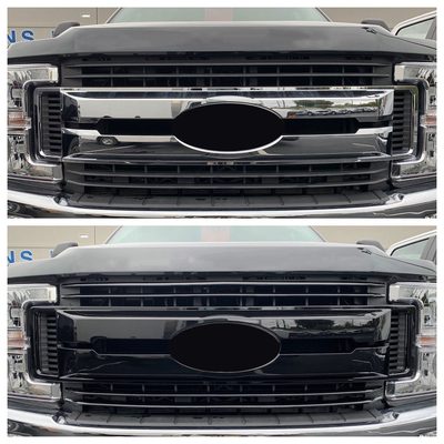 2017-2019 Ford F-250/350 Grille Overlay Gloss Black 5Pcs ABS Plastic