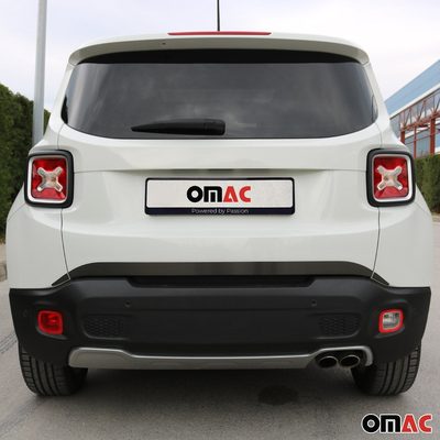 2015-2018 Jeep Renegade Rear Trunk Molding Trim Brushed Steel Dark 3 Pcs