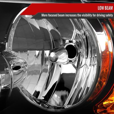 2003-2006 Ford Expedition Factory Headlights Amber Reflector Matt Black/Clear