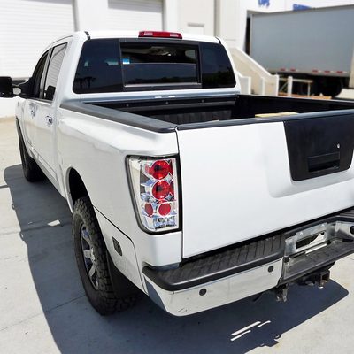 2004-2015 Nissan Titan Tail Lights Chrome Housing/Clear Lens