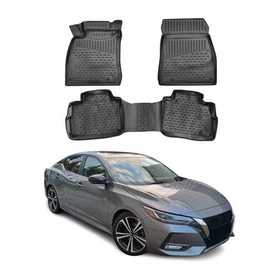 2020-2025 Nissan Sentra Floor Mats Liners Full Set All Weather Black