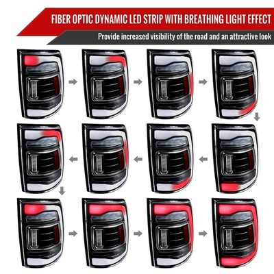 2013-2018 RAM 1500/2500/3500 Signal LED Tail Lights Matt Black/Clear