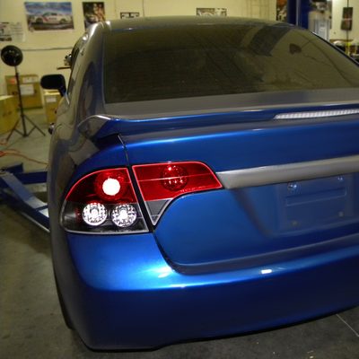 2006-2011 Honda Civic Sedan Tail Lights Matte Black Housing/Red Clear Lens