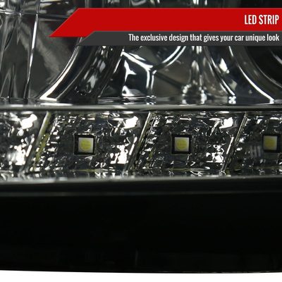2005-2010 Pontiac G6 Projector Headlights w/ LED Light Strip Chrome/Smoke Lens