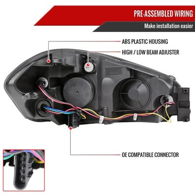 2006-2013 Chevy Impala /Impala Limited /06-2007 Monte Carlo Headlights LED Black