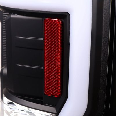 2017-2019 Ford F-250/350/450/550 White LED Bar Tail Lights Matt Black/Clear