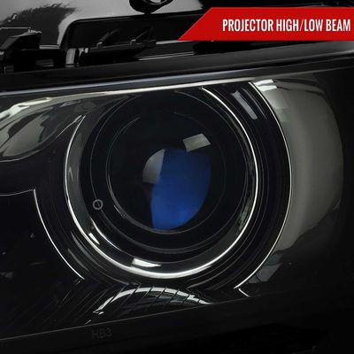 For Chevrolet Impala 2014-2020 Factory Style Projector Headlights Glossy Black Housing Smoked Lens
