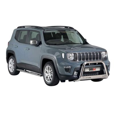 2019-2024 Jeep Renegade Bull Bar Push Front Bumper Grille Silver 1 Pc