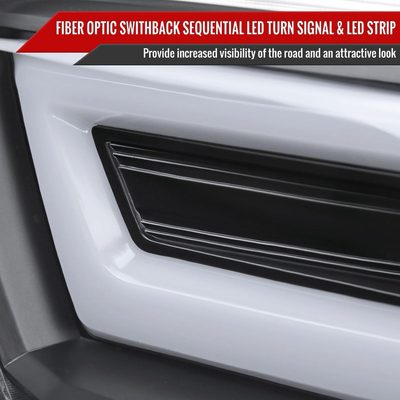 2016-2023 Toyota Tacoma Sequential LED Bar Projector Headlights Matt Black