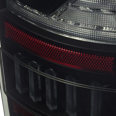 2007-2009 Dodge RAM 1500/2500/3500 Red LED Bar Tail Lights Matte Black/Smoke
