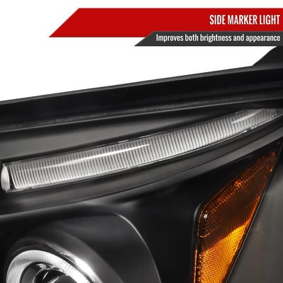 2003-2005 Toyota 4Runner Dual Halo Projector Headlights Matte Black/Clear Lens