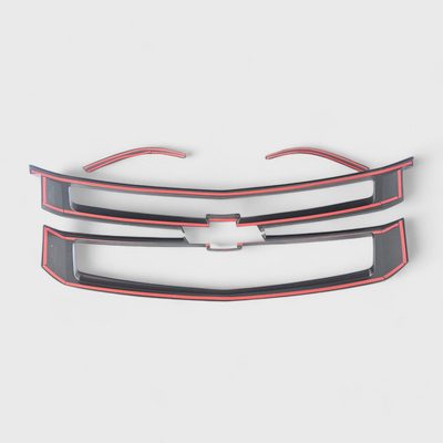 2015-2020 Chevrolet Suburban / Tahoe Grille Overlay Gloss Black 4Pcs ABS Plastic