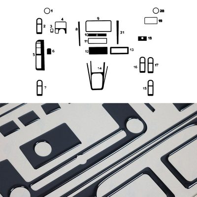 1998-2003 Volkswagen Golf Mk4 Piano Black Dashboard Console Trim Kit 21Pcs