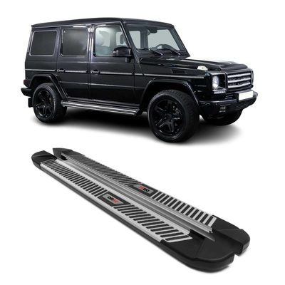 2007-2018 Mercedes G Class W463 Running Boards Side Steps Silver & Black