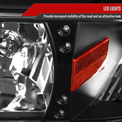 1994-2001 Dodge RAM 1500/ 1994-2002 Dodge RAM 2500 3500 Crystal Headlights Black