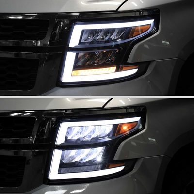 For Chevrolet Tahoe 2015-2020 Full LED DRL Sequential Headlights Matte Black Housing Clear Lens