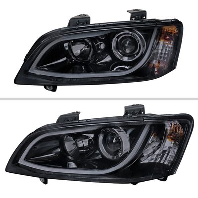 2008-2009 Pontiac G8 LED Bar Projector Headlights Glossy Black/Smoke Lens