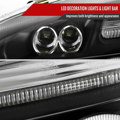 2006-2008 VW Golf Rabbit / Jetta Dual Halo Projector Headlights Matte Smoke