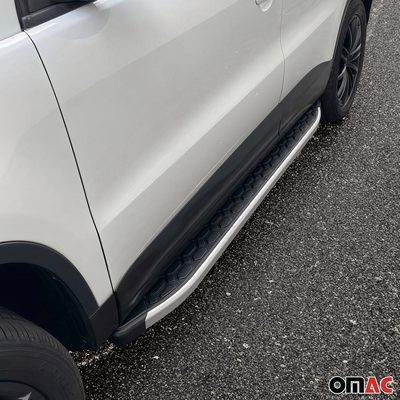 2011-2018 Porsche Cayenne Running Boards Side Steps Silver & Black