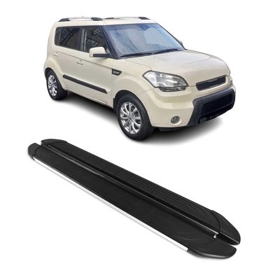 2010-2013 Kia Soul Running Boards Side Steps Silver & Black
