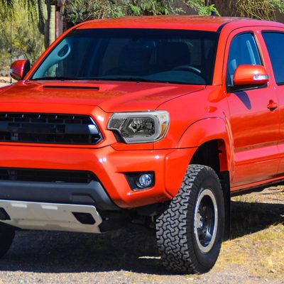 2012-2015 Toyota Tacoma LED Bar Factory Headlights Amber Reflector Chrome