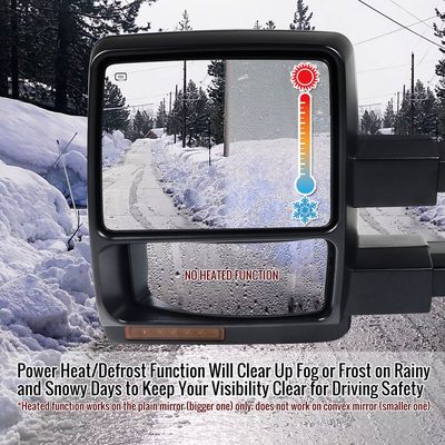 2004-2006 Ford F-150 Heated Towing Mirrors Amber Lens LED Turn Signal Lights
