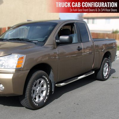 2004-2024 Nissan Titan King Extended Cab Chrome S.Steel Side Step Nerf Bars