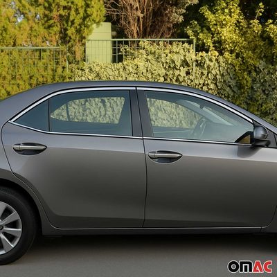 2014-2019 Toyota Corolla Window Molding Trim Streamer Stainless Steel Silver 4 Pcs