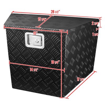 Universal 15~29" Heavy Duty Black Truck Trailer Tongue Tool Box w/ Lock & Keys
