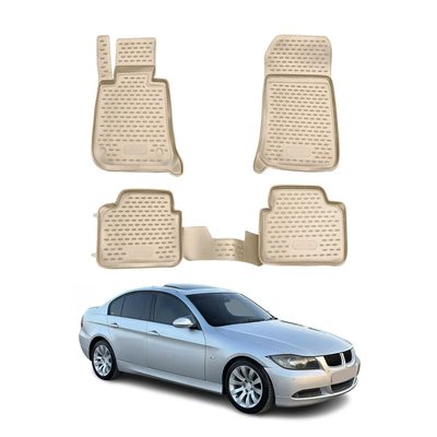 2006-2011 BMW 3 Series E90 E91 E92 Floor Mats Liners Full Set All Weather Beige