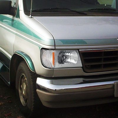 1992-2006 Ford Econoline Factory Style Crystal Headlights Chrome/Clear Lens