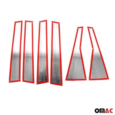 2017-2022 Honda CR-V Window B Pillar Posts Door Trim Cover Stainless Steel Silver 6x