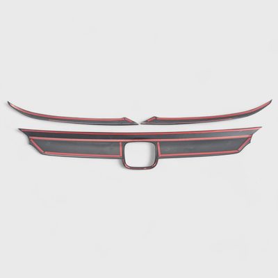 2021-2022 Honda Accord Grille Overlay Gloss Black 3Pcs ABS Plastic