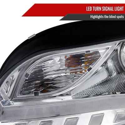 2006-2008 Audi A4 Projector Headlights w/ R8 Style LED Light Bar Chrome/Clear